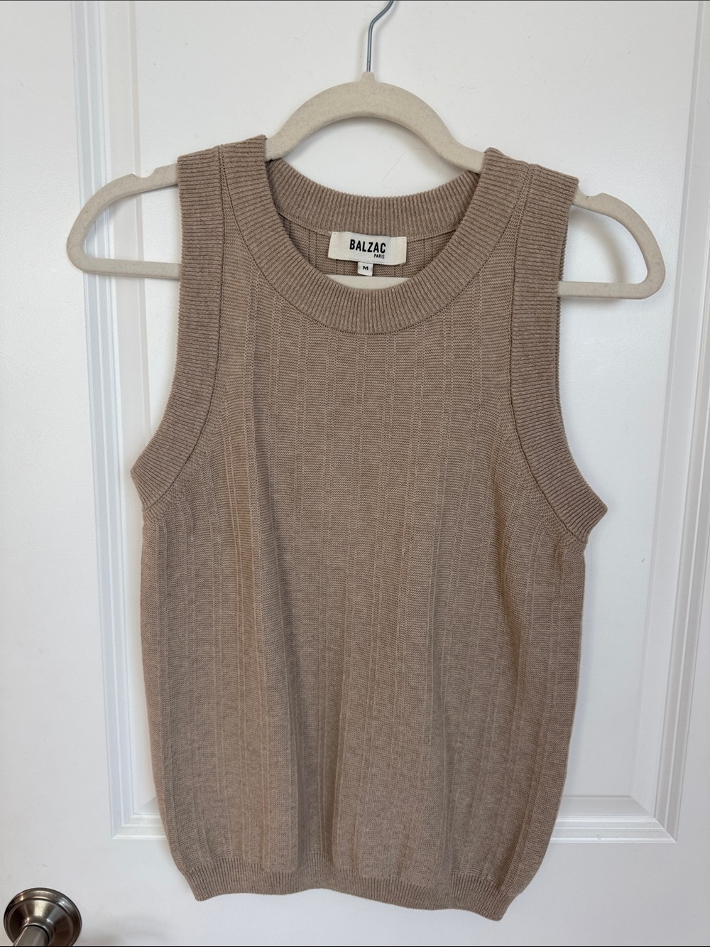 Balzac Ribbed Knit Tank Top in Taupe